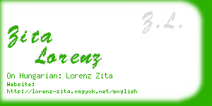 zita lorenz business card